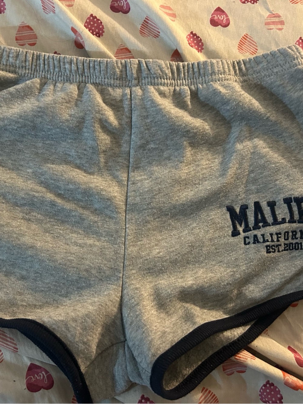 H&M Gray Athletic Shorts with Navy Trim